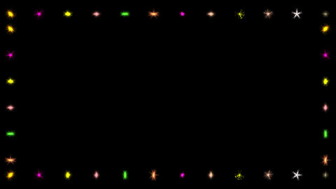 Colorful stars flickering in the border frame