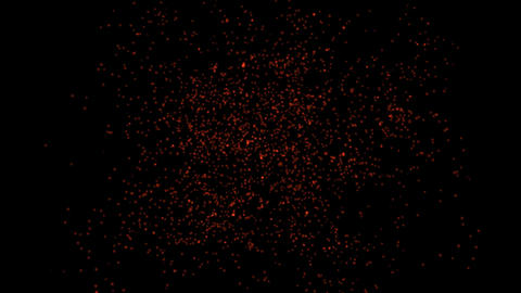 Explosion of a number 5 with tiny particles