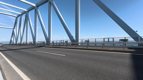 Cars driving on the Tokyo Gate Bridge