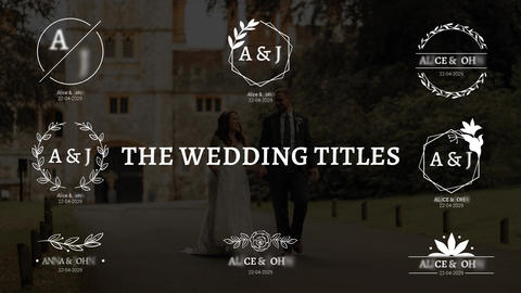 Floral Wedding Titles & Elegant Monogram Pack