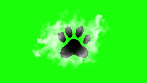 Black paw print stamp