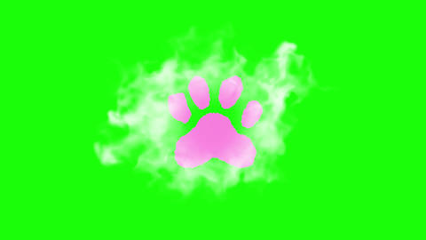Pink paw print stamp