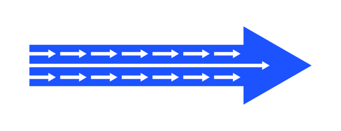 right side direction arrows flow moving forward progress path symbol minimal vector illustration