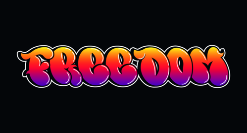 Freedom Graffiti Word Art Lettering Design