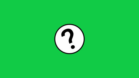 Animated Question Mark Icon Shaking Animation on Green Screen Background Loop for FAQ Support