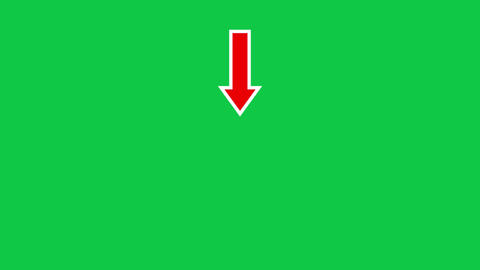 red arrow pop up animation effect pointing downward animating down side direction on green screen