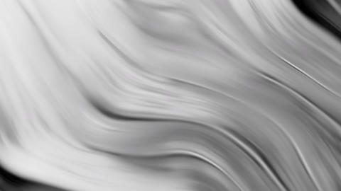 Smooth silver abstract fluid waves seamless looping metallic monochrome background. 3D rendering ani