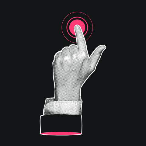 Halftone Business Finger Tap Click Ripple Illustration