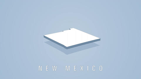 New mexico state 3d map rotating animation