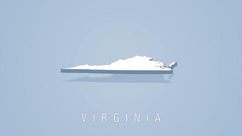 Virginia state map rotating in three dimensions