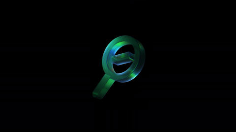 Rotating glass zoom out magnifying glass icon