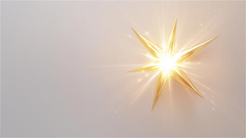 Glowing Golden Eight-Pointed Star with Sacred Spiritual Light