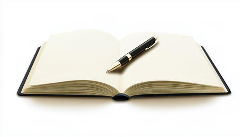 Open Notebook with Premium Pen for Writing, Business and Study