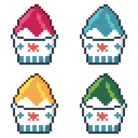 Pixel Art Shaved Ice,Transparent Background