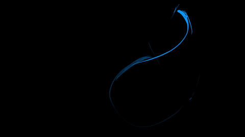 Hand-drawing a blue wavy line with hatching on a black background