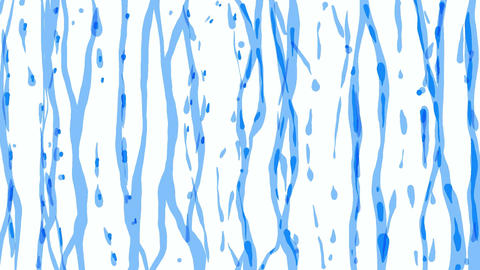 Stretching blue polyethylene scraps and holes on a white background