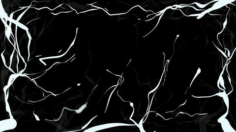 Chaotic white lightning and flashes on a black background