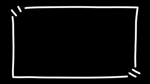 Square frame hand drawn, Hand-drawn frame rectangular border on a transparent background