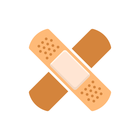 Adhesive plaster icon in flat style. Elastic medical bandage vector illustration on isolated