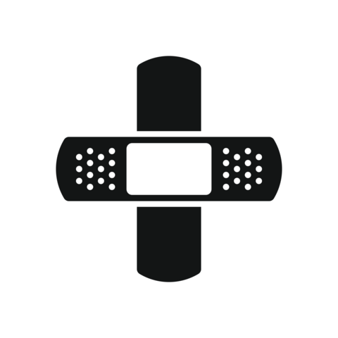 Adhesive plaster icon in flat style. Elastic medical bandage vector illustration on isolated