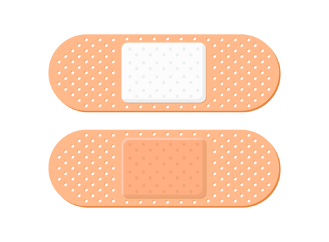 Adhesive plaster icon in flat style. Elastic medical bandage vector illustration on isolated