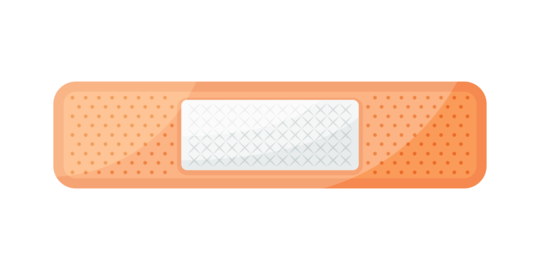 Adhesive plaster icon in flat style. Elastic medical bandage vector illustration on isolated