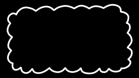 White hand-drawn scalloped frame animation, wavy rectangle border