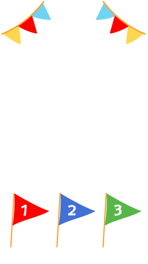 運動会 1位2位3位の旗の背景イラスト