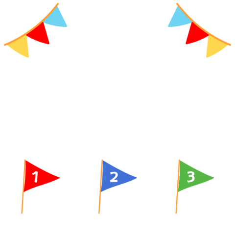 運動会 1位2位3位の旗の背景イラスト