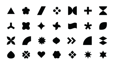Black silhouette geometric shapes set vector