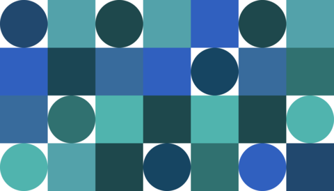 Blue green geometric tile background vector