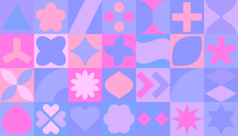 Purple pink geometric tile background vector