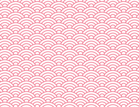Pattern illustration of blue green waves red edition