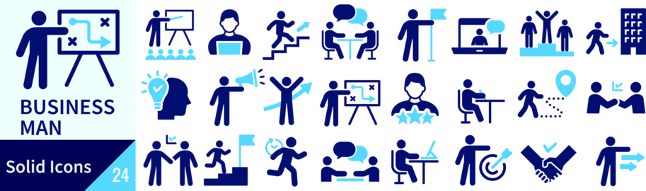 Businessman Silhouette Icon Set