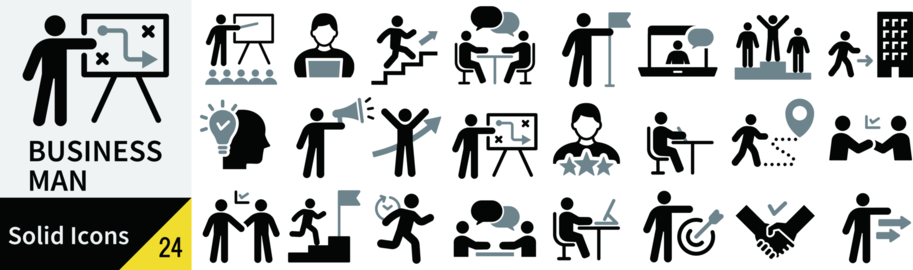 Businessman Silhouette Icon Set
