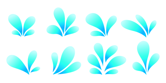 Water drop shape, blue silhouette