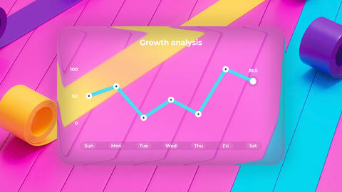 Line Chart Liquid Glass Widgets | After Effects