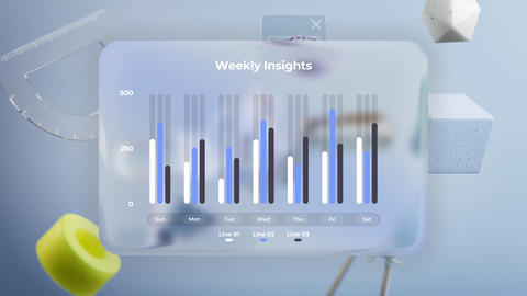 Bar Chart Liquid Glass Widgets | After Effects