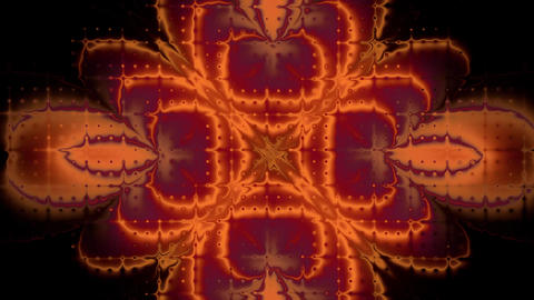 Orange Pulsing 3D Mandala Seamless Loop