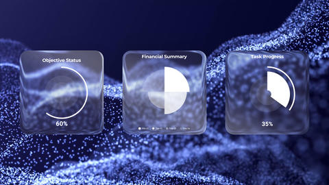 Pie Chart Liquid Glass Widgets | After Effects