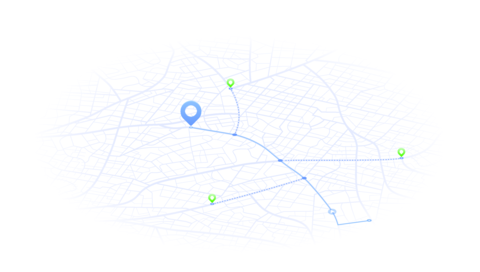 Discover POI location along the route. Online Gps tracking navigation journey on vehicle. Isometric