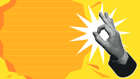 Halftone Business Hand OK Gesture Copy Space Illustration
