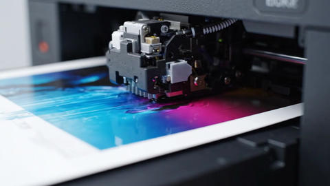 Modern Inkjet Printer Printing Photos