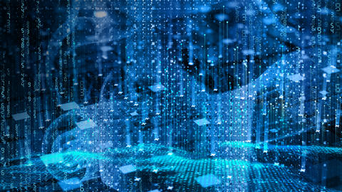 Matrix simulation with binary digits, technology background