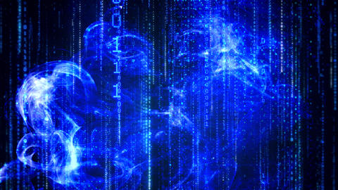 Matrix simulation with binary digits, technology background