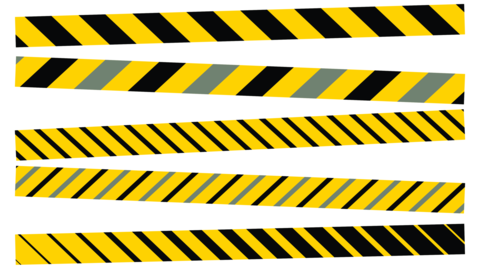 Danger, caution, barricade, barrier, hazard, warning reflective tapes, isolated on white