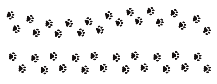 A set of simple, cute animal paw print lines (cats, dogs, etc.)