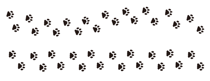 A set of simple, cute animal paw print lines (cats, dogs, etc.)