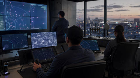 Counter drone urban security command center 4k60p