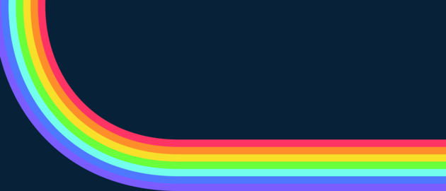 Abstract 70s retro design with flowing curved stripes in vibrant colors